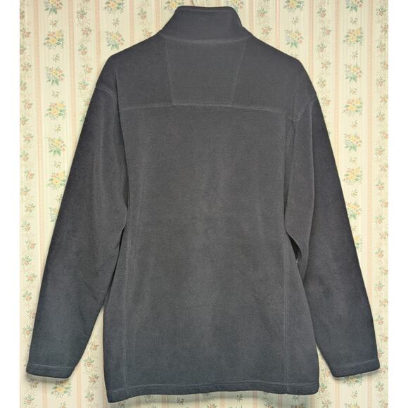 St John's Bay Quarter Zip Pullover MENS SIZE Medium Black Fleece Sweater comfy - Picture 7 of 8